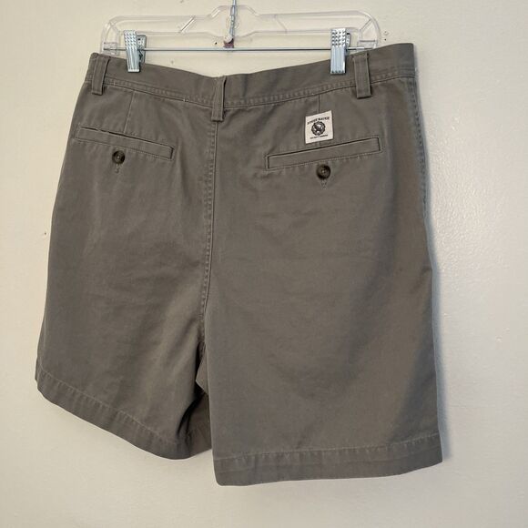 Eddie Bauer Cotton Pleated Twill Chino Shorts, Safari Gray- 35” Waist - Picture 7 of 9